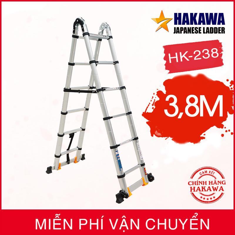 [HAKAWA] Thang nhôm rút chữ a HAKAWA JAPAN HK238  3m8 - Xếp gọn tiện lợi , dễ dàng di chuyển