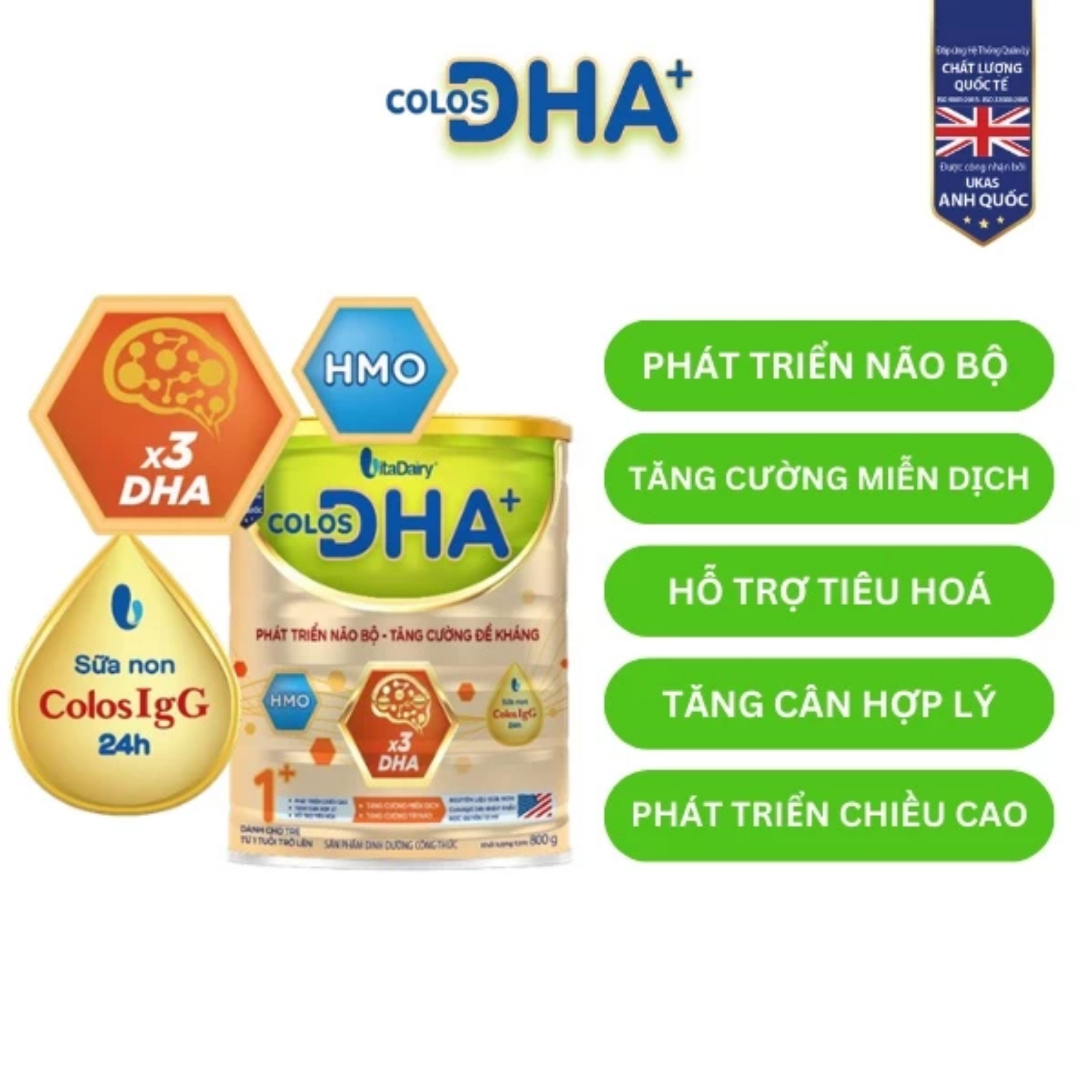 (HSD T9-2027) (Quét Mã QR Tích Lũy Xu) Sữa Bột Colos DHA 1+ 800g (Cho Trẻ Từ 1 Tuổi Trở Lên).