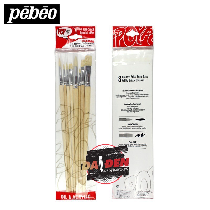 [HCM]Bộ 8 Cọ Vẽ Sơn Dầu-Acrylic Pebeo