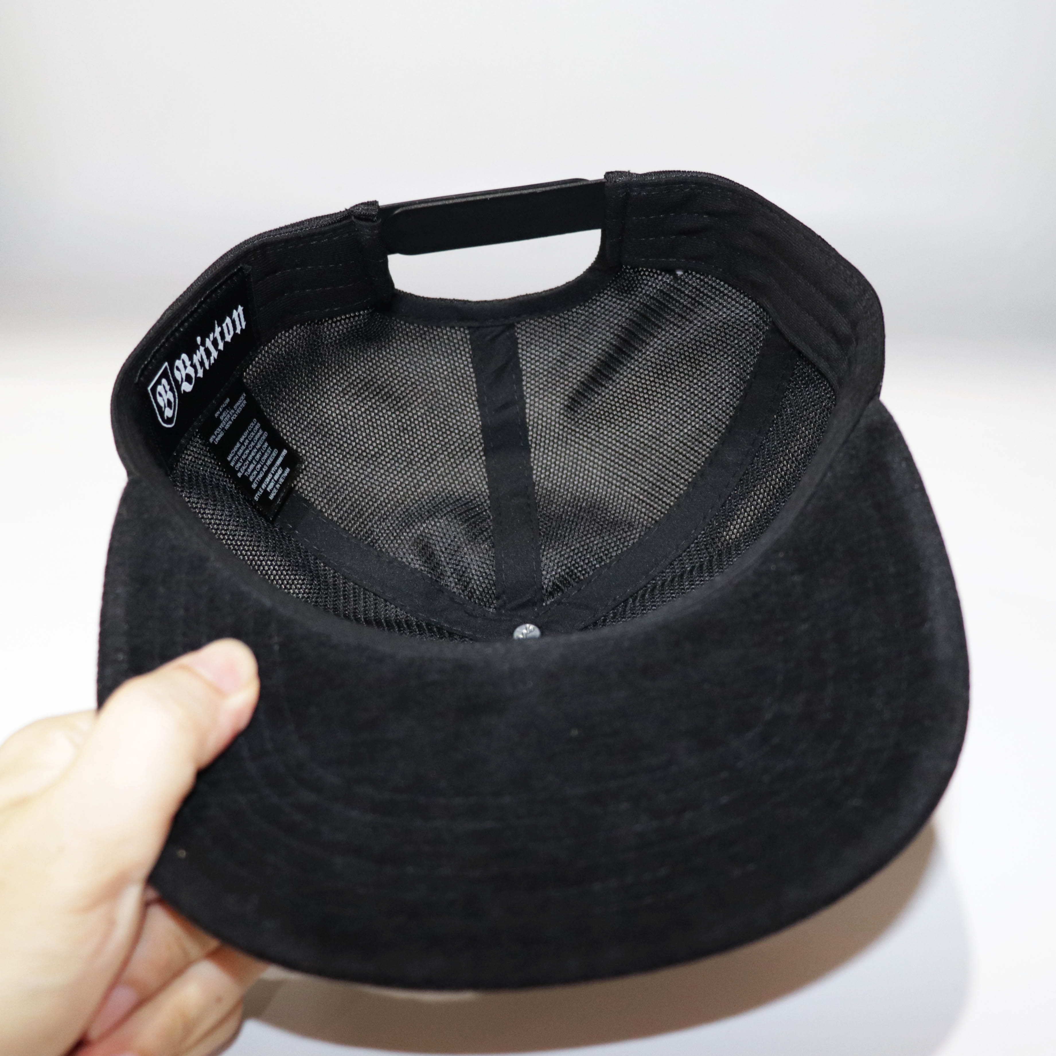 Nón snapback NHS Brixton nhung đen lưới BRNhung.