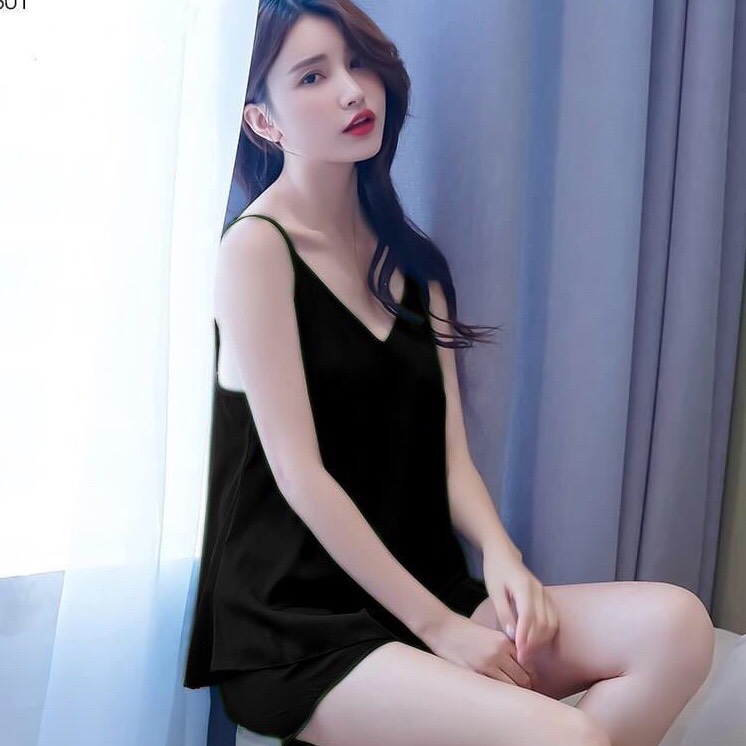 SET THUN LẠNH CỔ TIM CHẤT THUN LẠNH MỀM MÁT FREESIZE 50-60kg tùy chiều cao