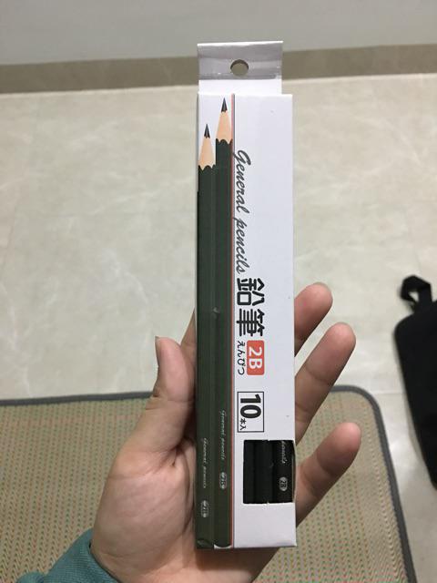 Set 10 bút chì mềm 2B Sanada - Nội Địa Nhật Bản