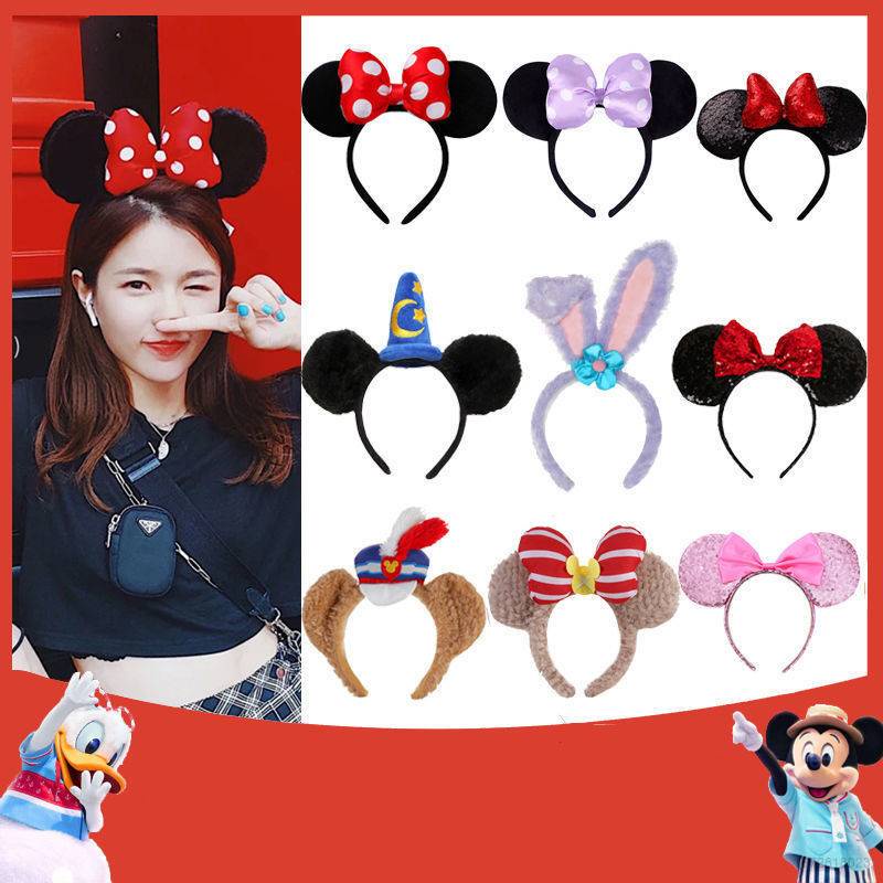 DISNEY Băng Đô Cài Tóc Đính Nơ Hình Chuột Mickey Minnie HQ2 StellaLou Linaell Dành Cho Bạn Nữ Mới