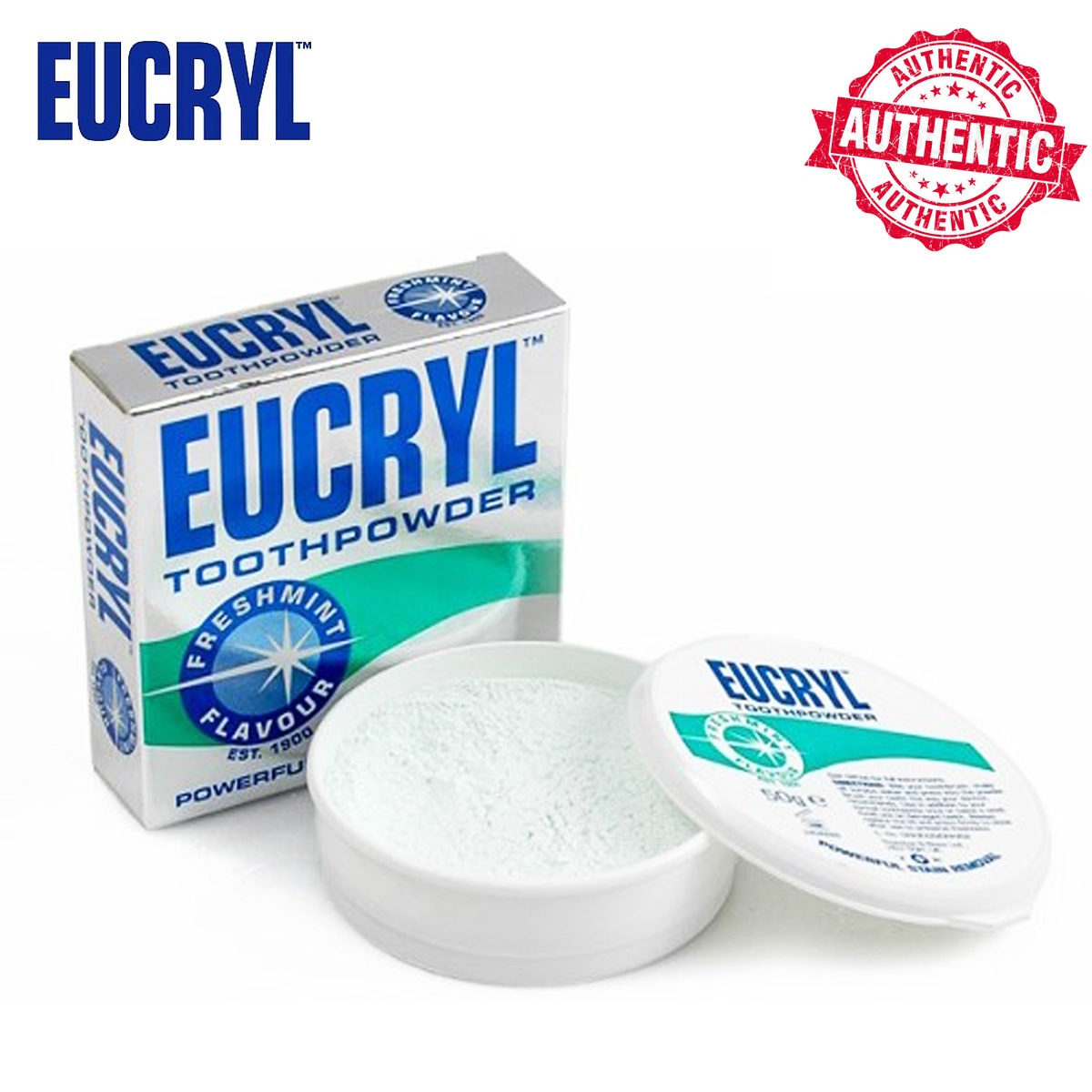 BỘT LÀM TRẮNG RĂNG HƯƠNG BẠC HÀ TOOTH POWDER FRESHMINT EUCRYL 50 GRAM