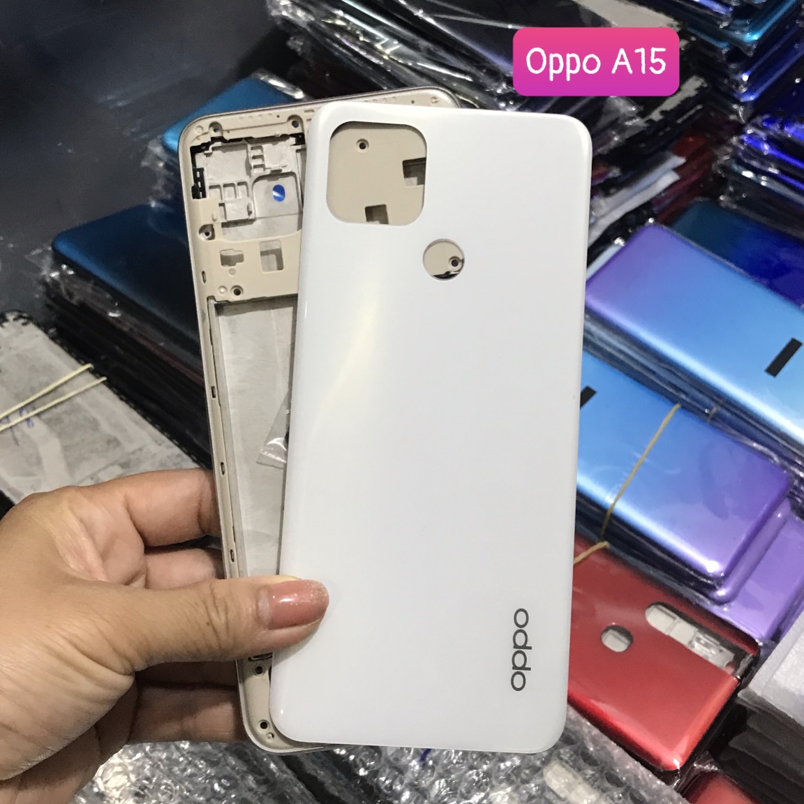 Bộ vỏ oppo A15 /A15s (bộ vỏ zin)