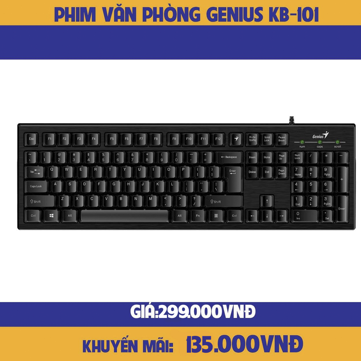 BÀN PHÍM VĂN PHÒNG GENIUS KB101