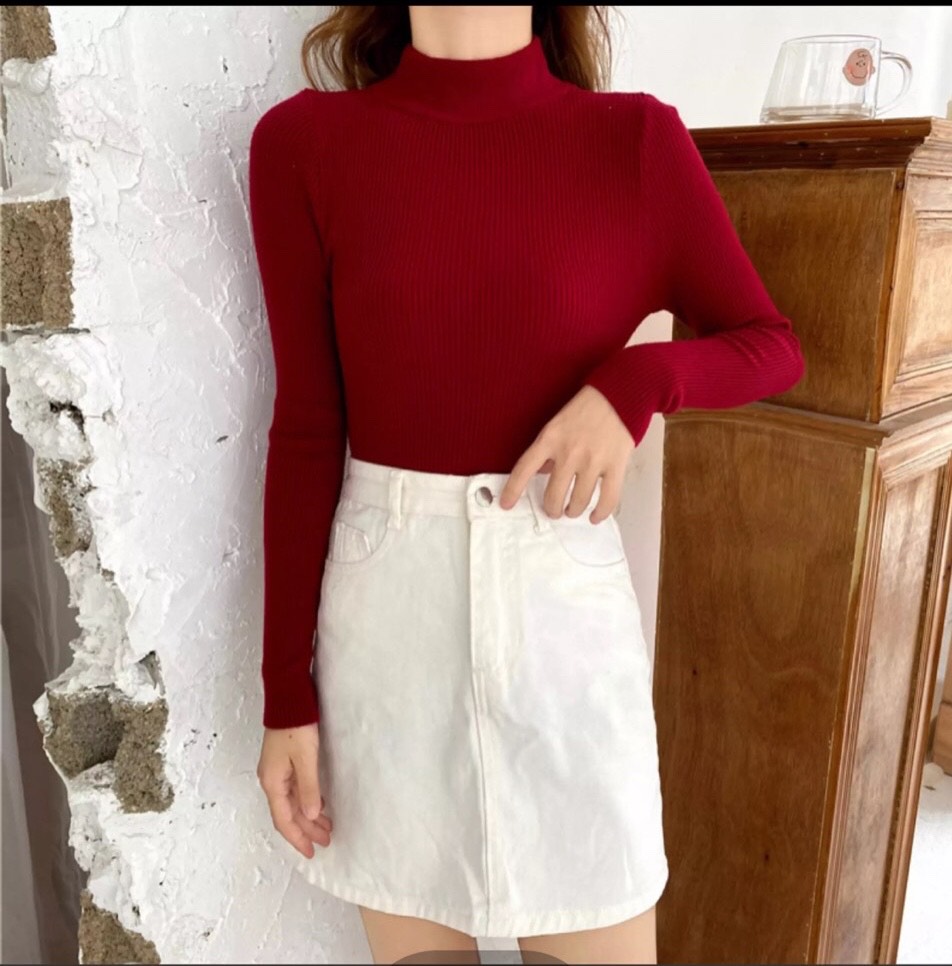 ÁO THU ĐÔNG CỔ CAO SIÊU HOT VẢI THUN TĂM SIÊU CO GIÃN CAO CẤP FEESIZE 40-55KG TÙY CHIỀU CAO