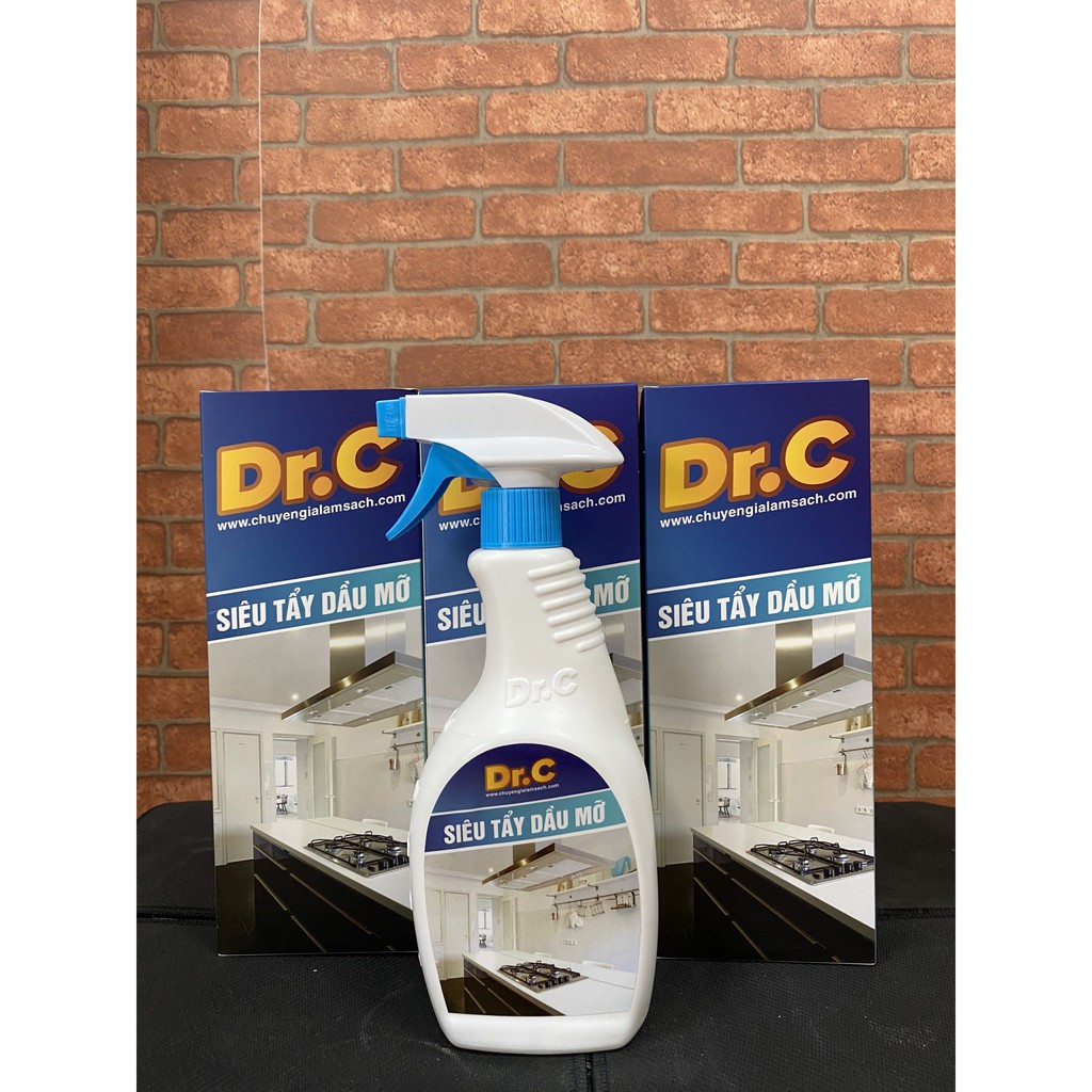 Lọ siêu tẩy dầu mỡ Dr.C 500ml tẩy sạch dầu mỡ, các vết bẩn cứng đầu trong nhà bếp gia đình bảo vệ da tay, tiết kiệm thời gian, công sức tẩy rửa dọn dẹp KHUYẾN MÃI SỐC