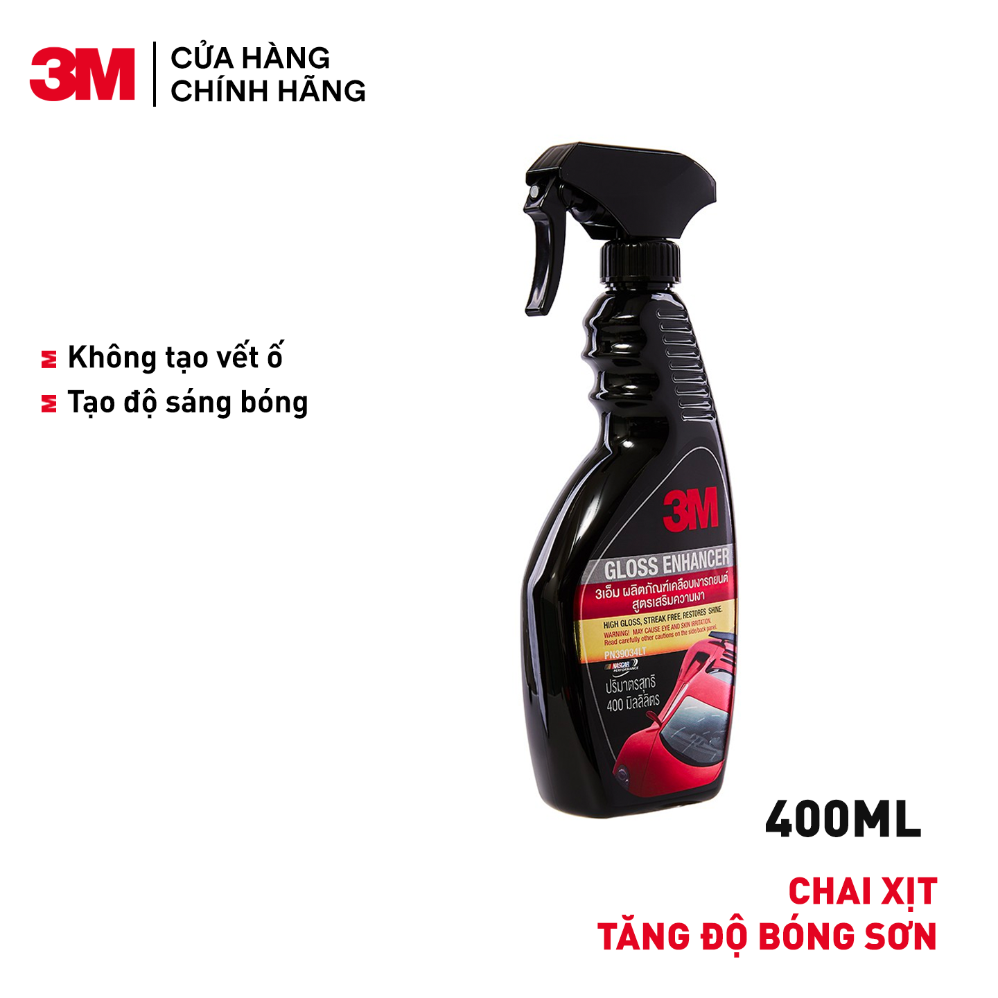 Chai xịt tăng độ bóng sơn 3M 39034LT-  400ml Dùng được cho ô tô và xe máy - Nk Thái Lan