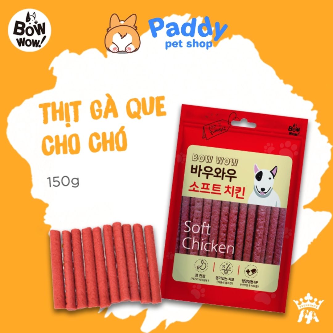 Bánh Thưởng Cho Chó Que Cá Hồi & Gà Bowwow Soft 150g