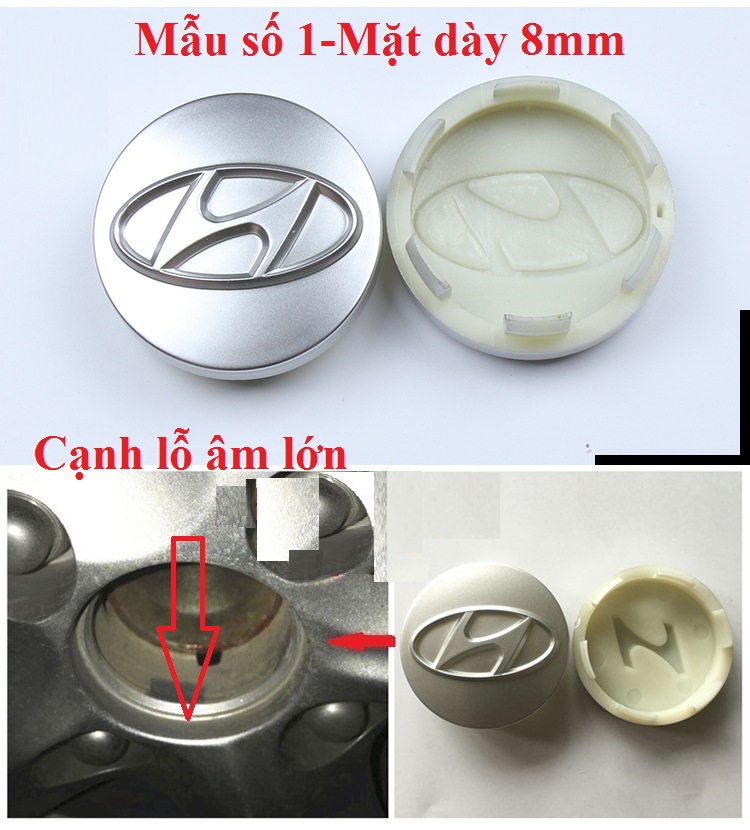 Chụp lazang (chụp mâm) xe Hyundai Size: 57mm