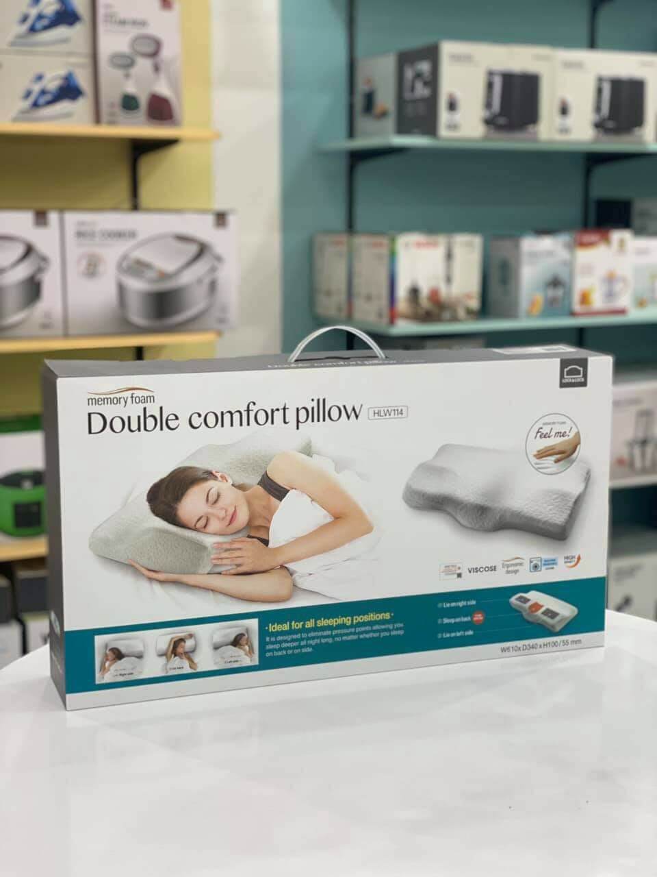 Gối cao su Lock&Lock Memory Foam thoải mái gấp đôi với nhiều kiểu gác đầu kích thước lớn HLW114