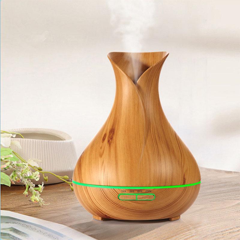 Máy Khuếch Tán Tạo Ẩm Xông Hơi Sương Tinh Dầu Máy Khuếch Tán Hương Thơm Thanh Lọc Không Khí Giảm Căng Thẳng Phù Hợp Để Trang Trí Bình Hoa Tulip 550ml