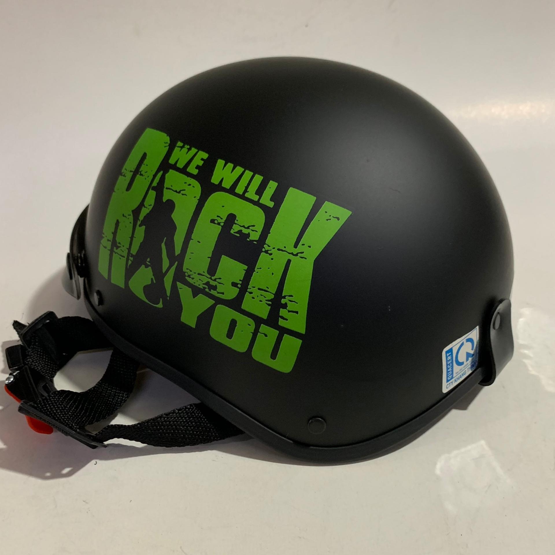 NÓN BẢO HIỂM NỮA ĐẦU TEM ROCK (ĐEN ĐỎ)