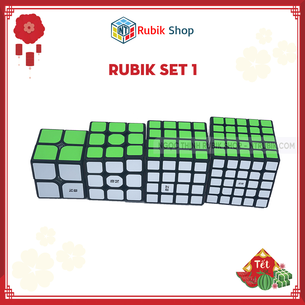 Set 1 /Combo 4 Rubik (Qidi 2x2Sailing 3x3Qiyuan 4x4 Qizheng 5x5)- QiYi Gift Box