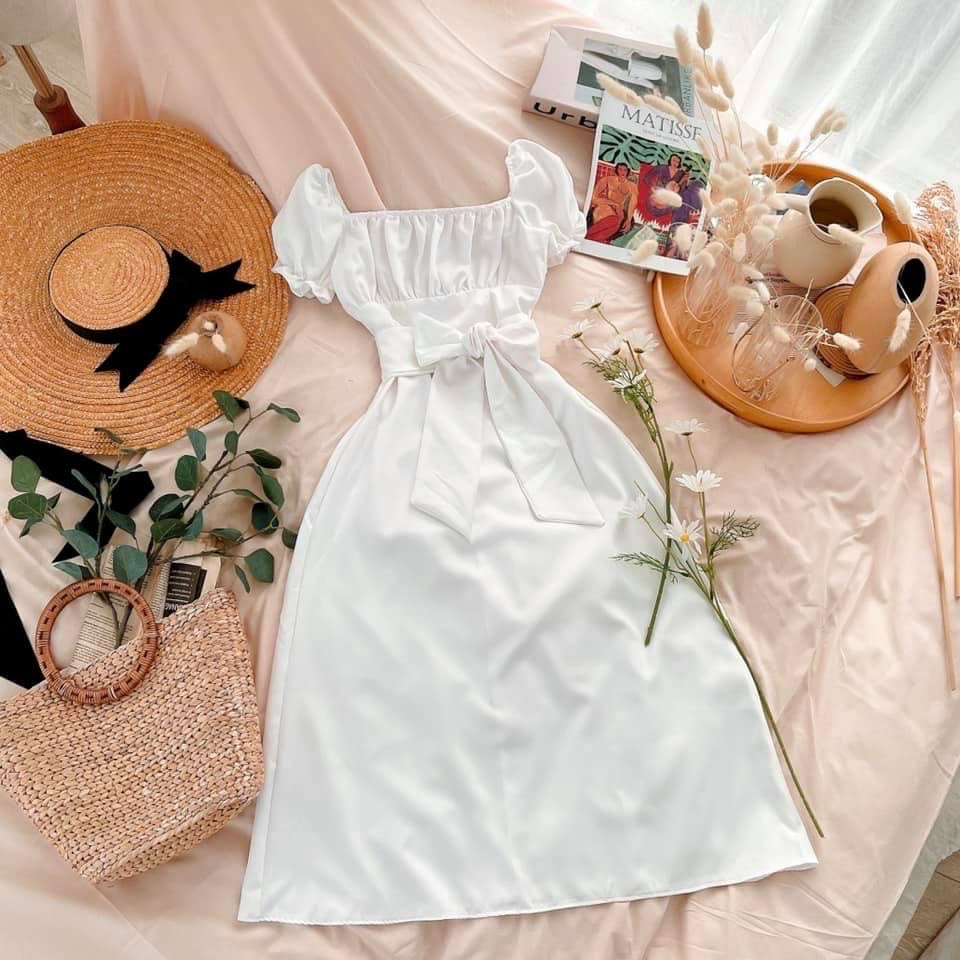 Đầm váy đỏ trễ vai nhúng ngực form dài