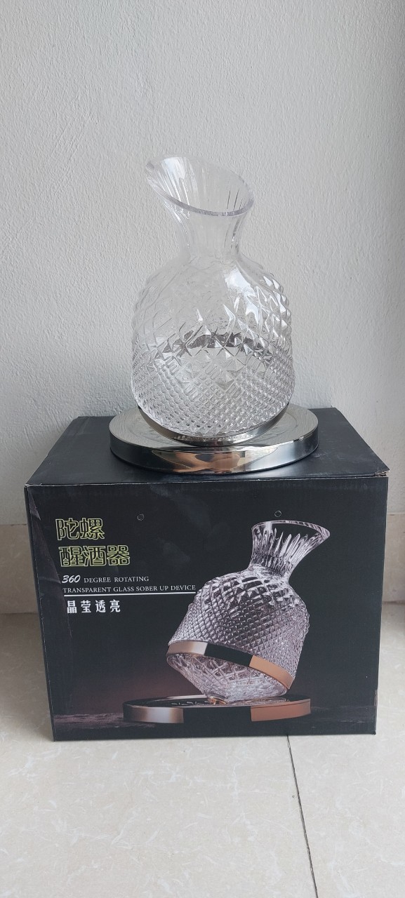 Decanter Rượu Vang - Bình Thở Rượu Vang Đế Xoay MS 044