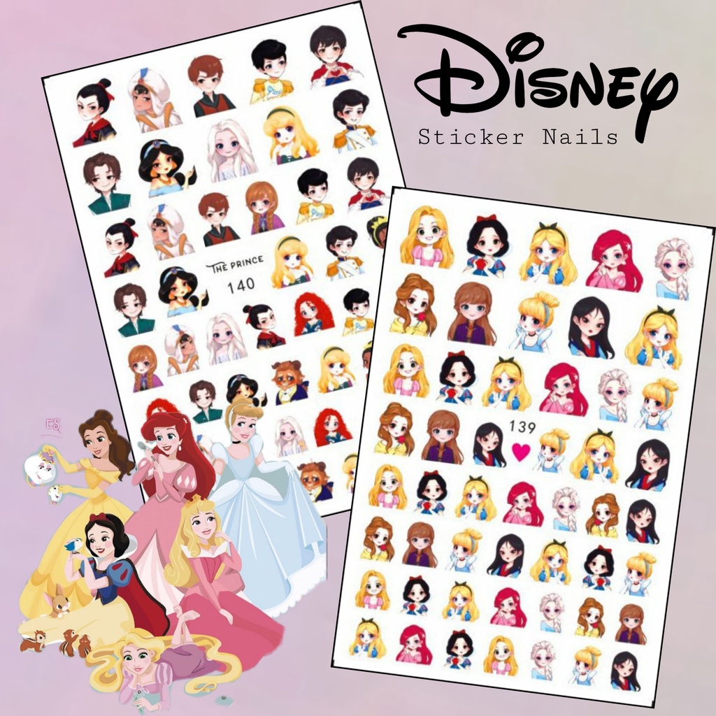 Sticker 3d disney các nàng công chúa - hình dán móng tay 139/140