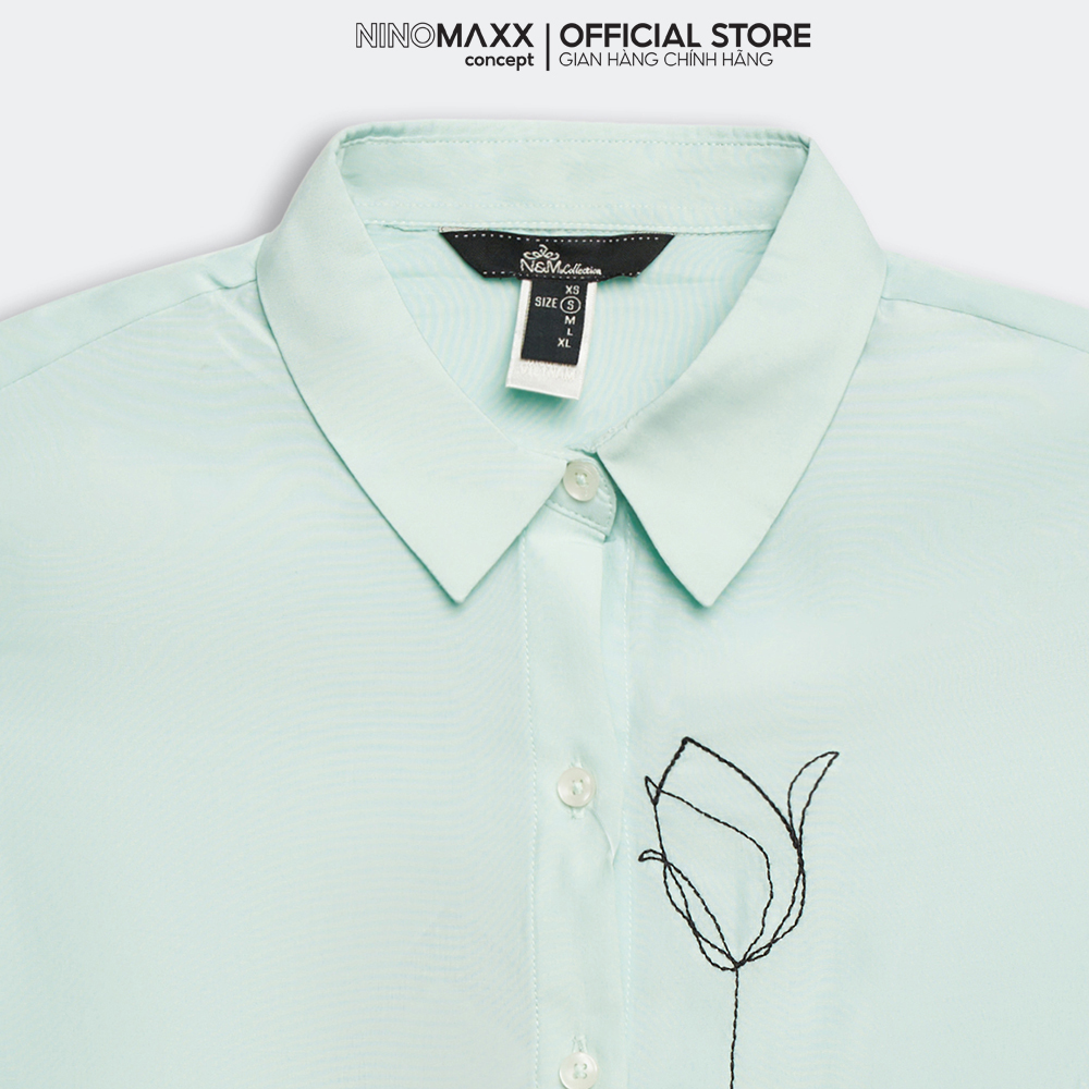 Áo Sơ Mi Nữ Thời Trang Tay Dài Chất Poly Rayon N&M Thương Hiệu NINOMAXX 1904004