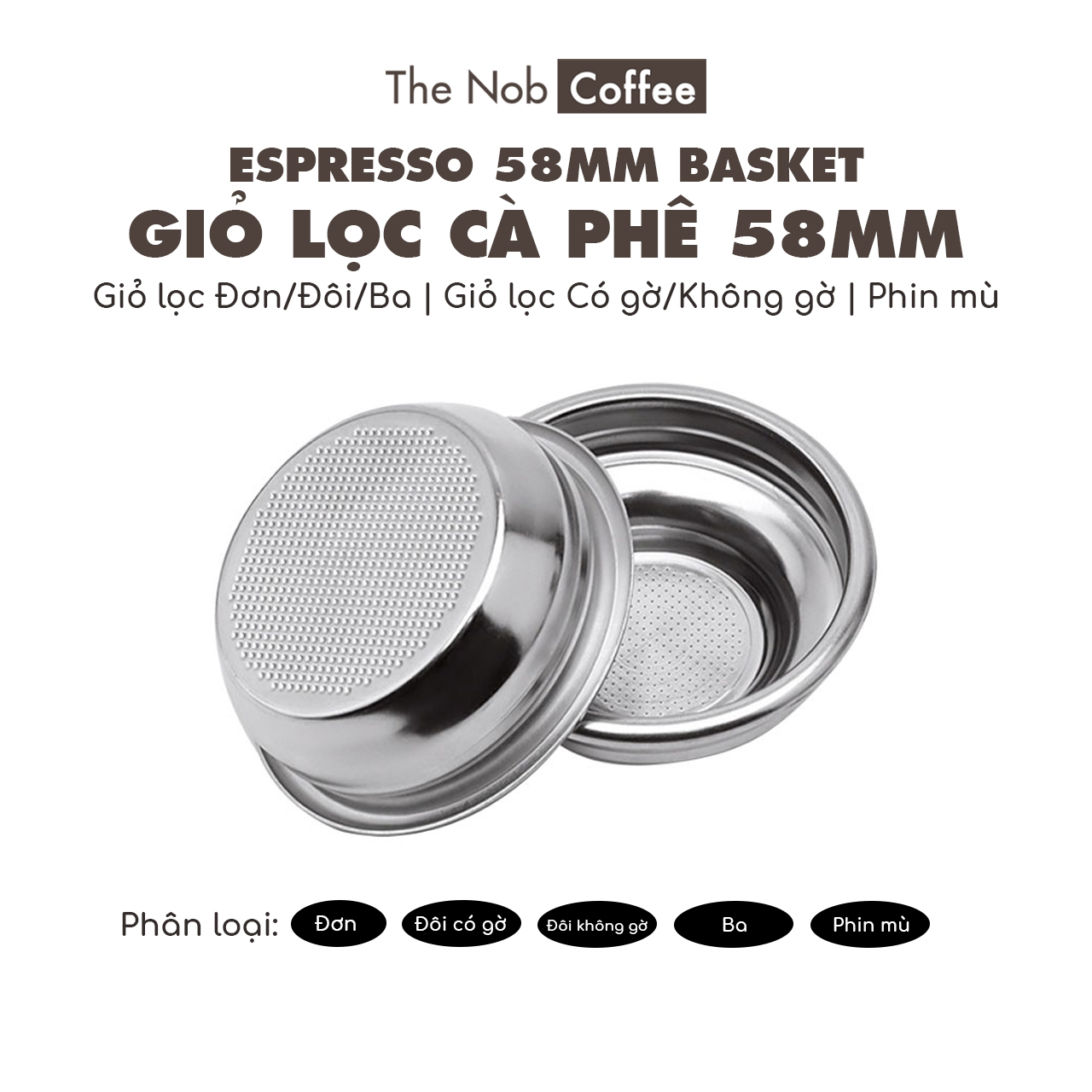 Giỏ lọc cà phê espresso 58mm (Filter Basket 58mm)