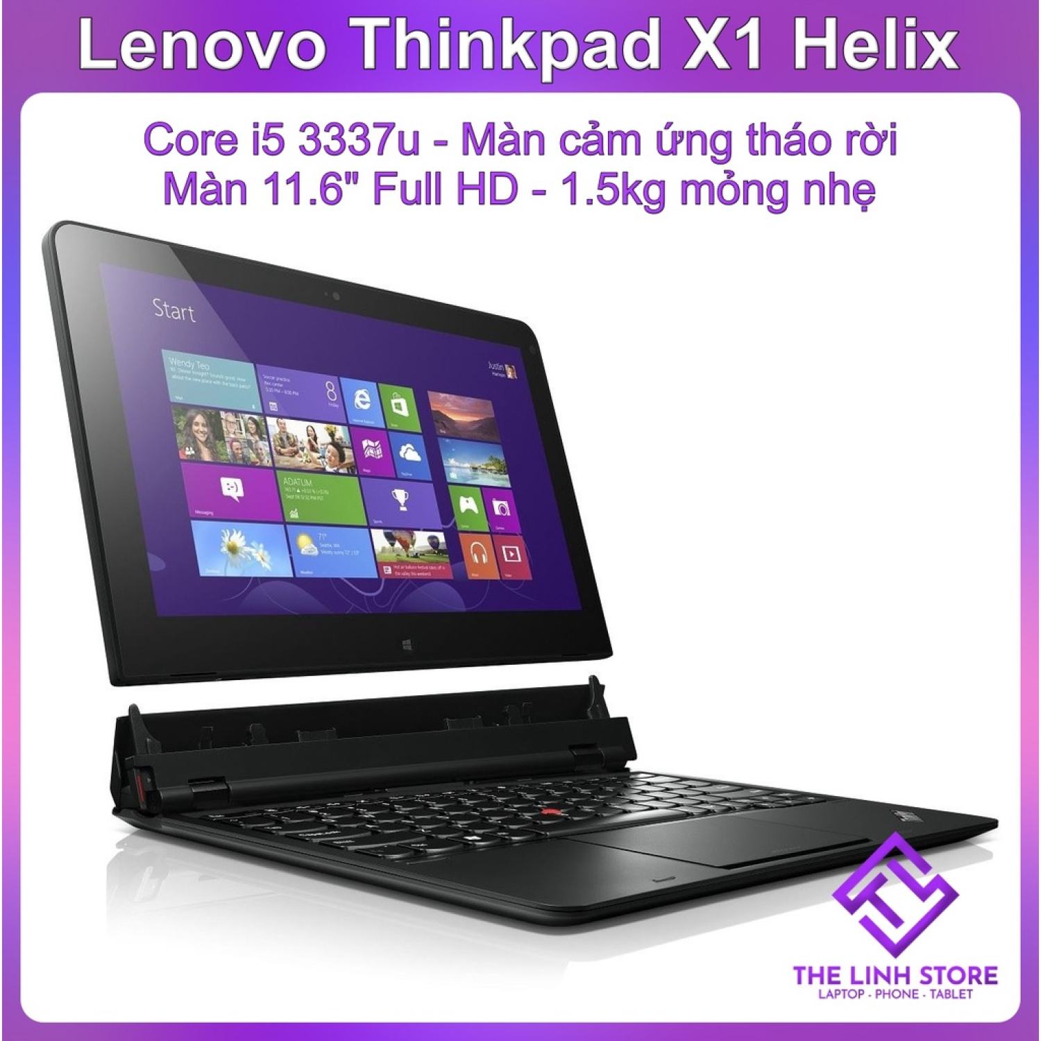 Laptop 2 trong 1 Lenovo Thinkpad X1 Helix màn 11.6 Full HD thumbnail