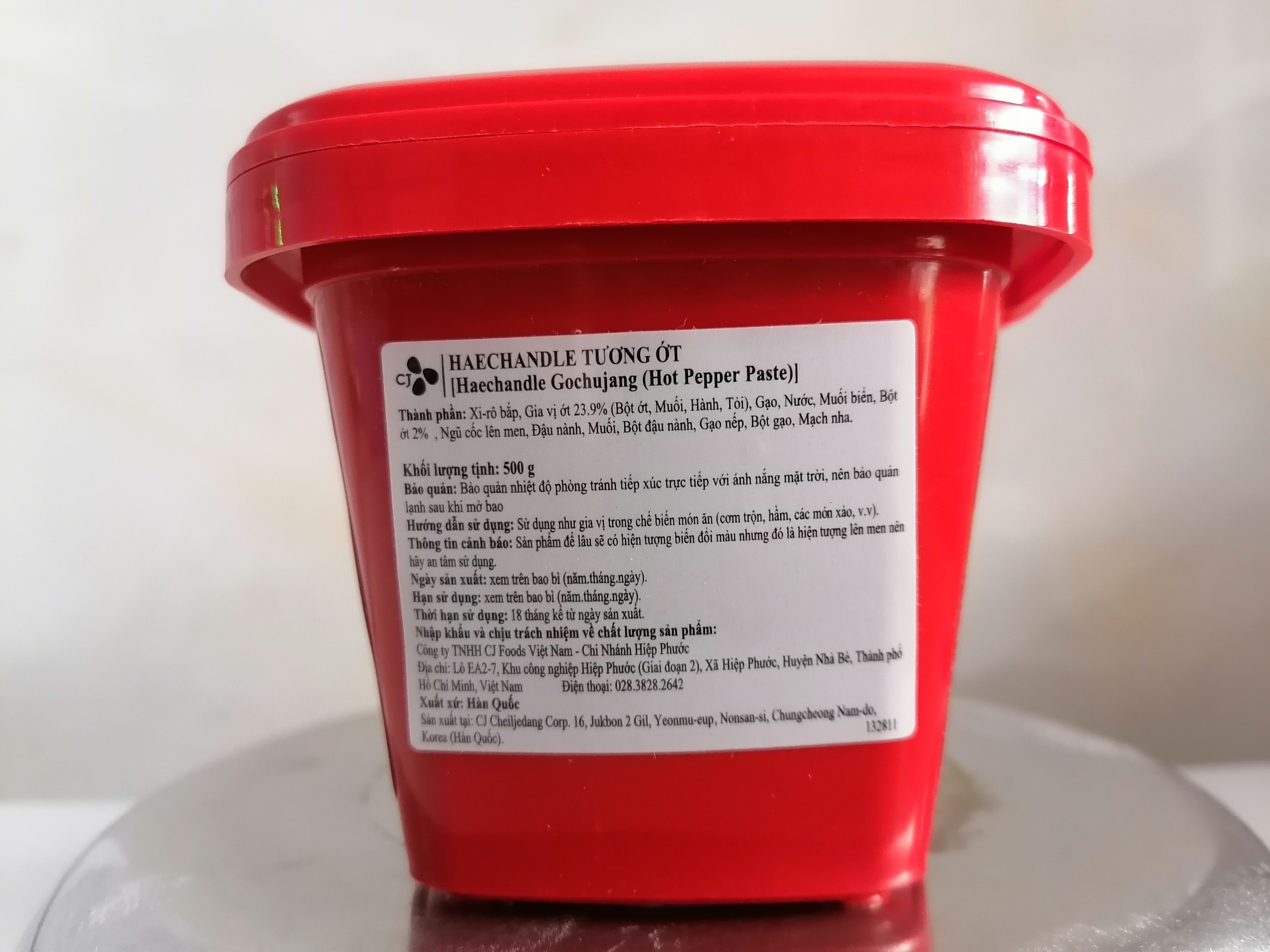 [Hộp CJ ĐỎ 500g] TƯƠNG ỚT HAECHANDLE GOCHUJANG [Korea] CJ FOODS Hot pepper paste