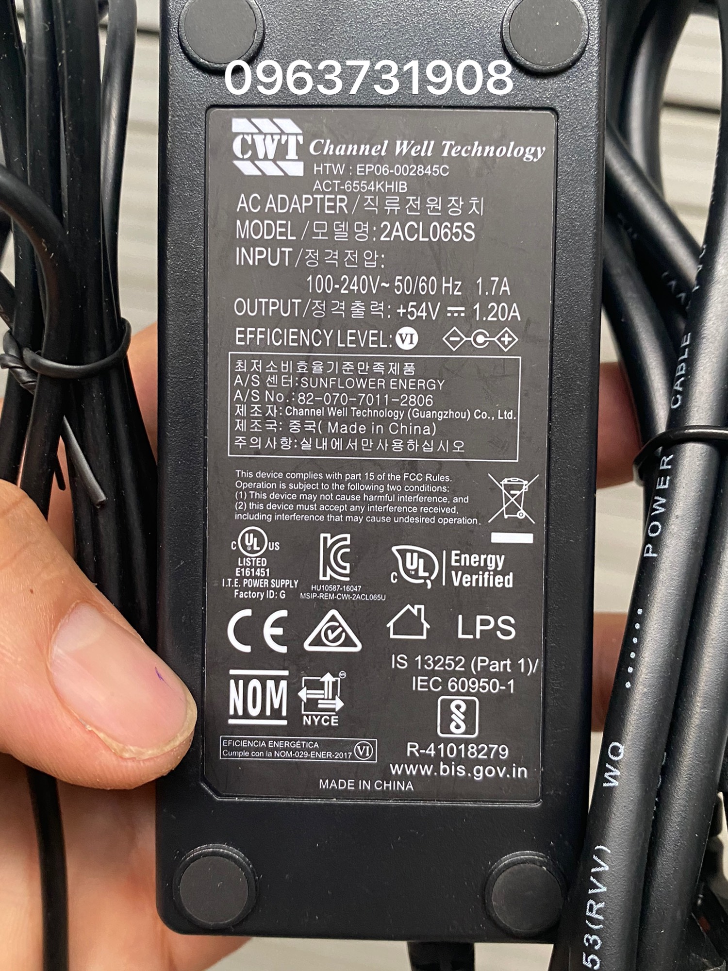 Bộ nguồn 54V-1.2A dùng cho Switch POE