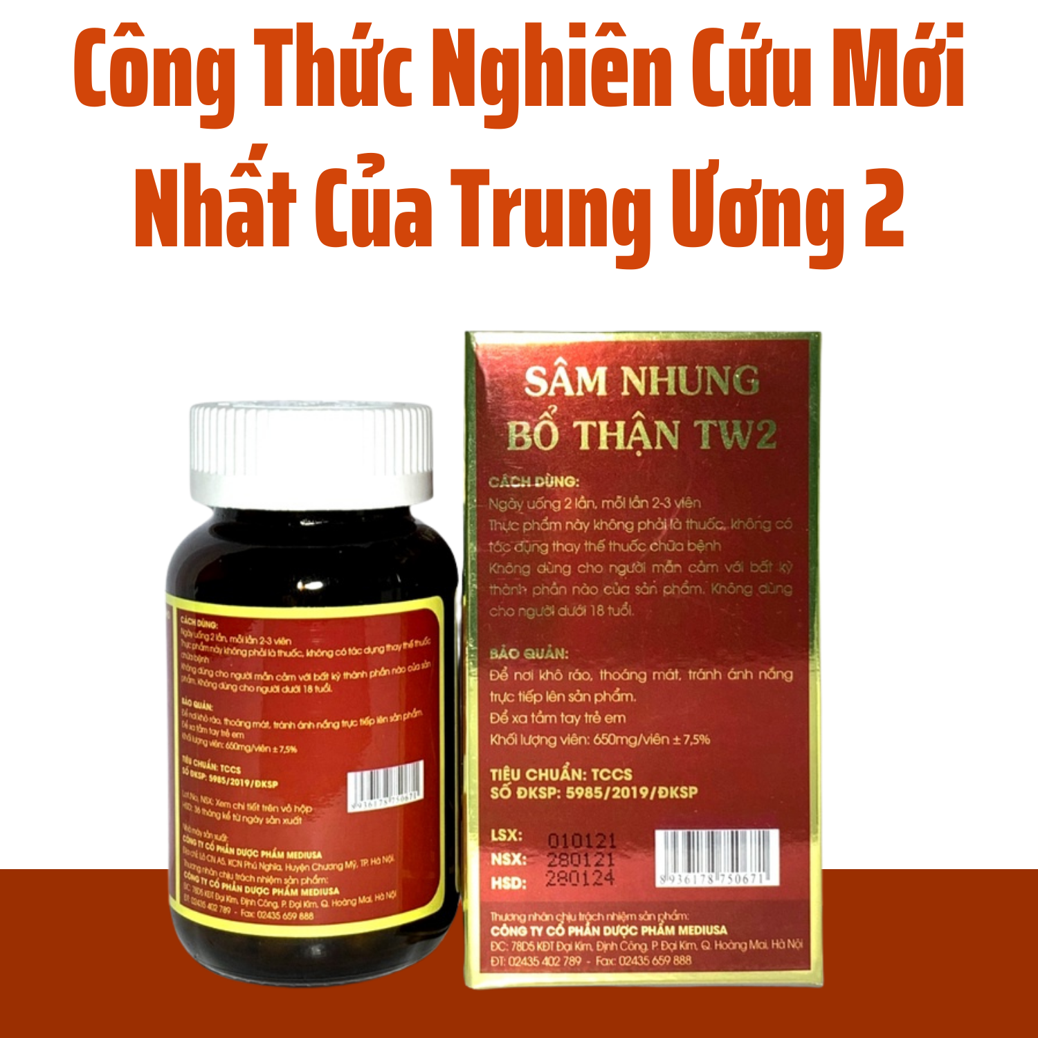 Sâm nhung bổ thận Trung Ương 2 - Lọ 30 viên