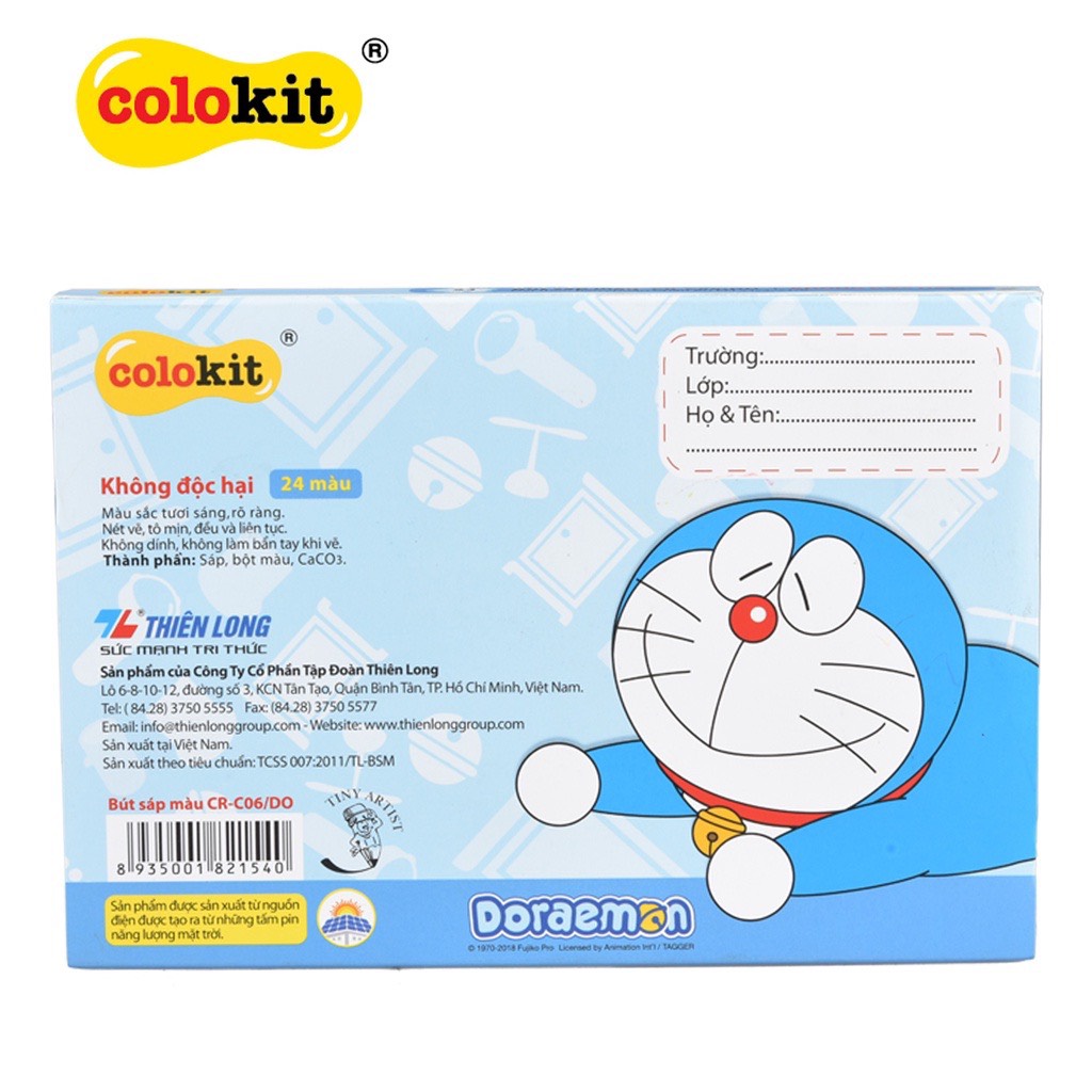 Bút Sáp màu Thiên Long Doraemon CR-C06/DO- 24 màu