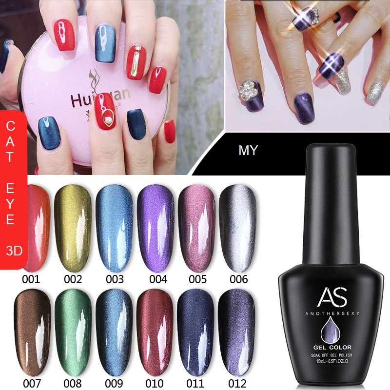 Sơn Gel AS vỏ đen Mã MY Mắt Mèo 3D (cam kết chính hãng lựa màu tự do hơn 2000 màu)