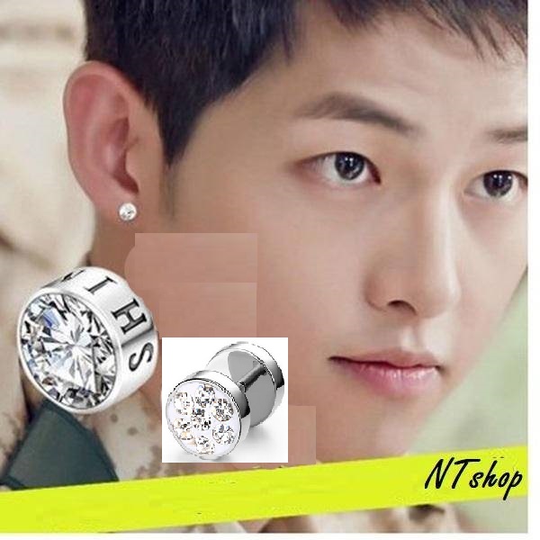 Khuyên Tai Nam  Titan Quả Tạ  Đá Rubby  Nhiều Màu  Hot 2022