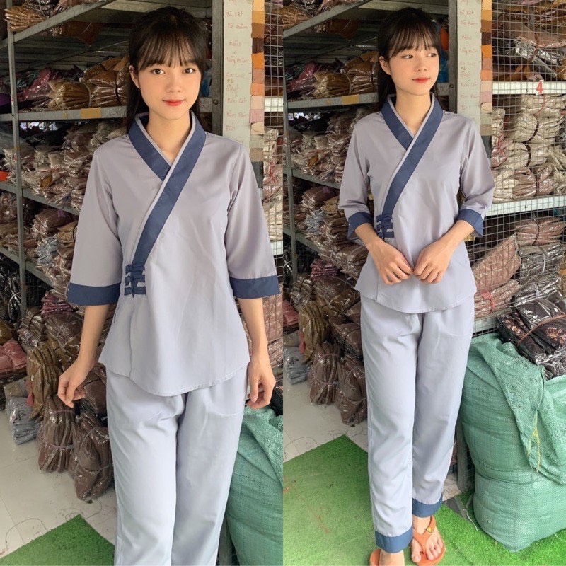 ĐỒ LAM ĐI CHÙA mẫu 3 nút kate