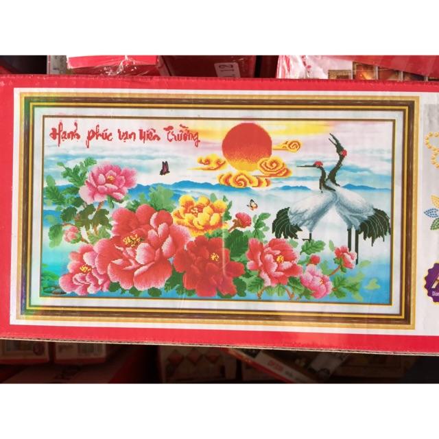 Tranh đính đá hạnh phúc vạn niên trường df197 kt 107*60cm