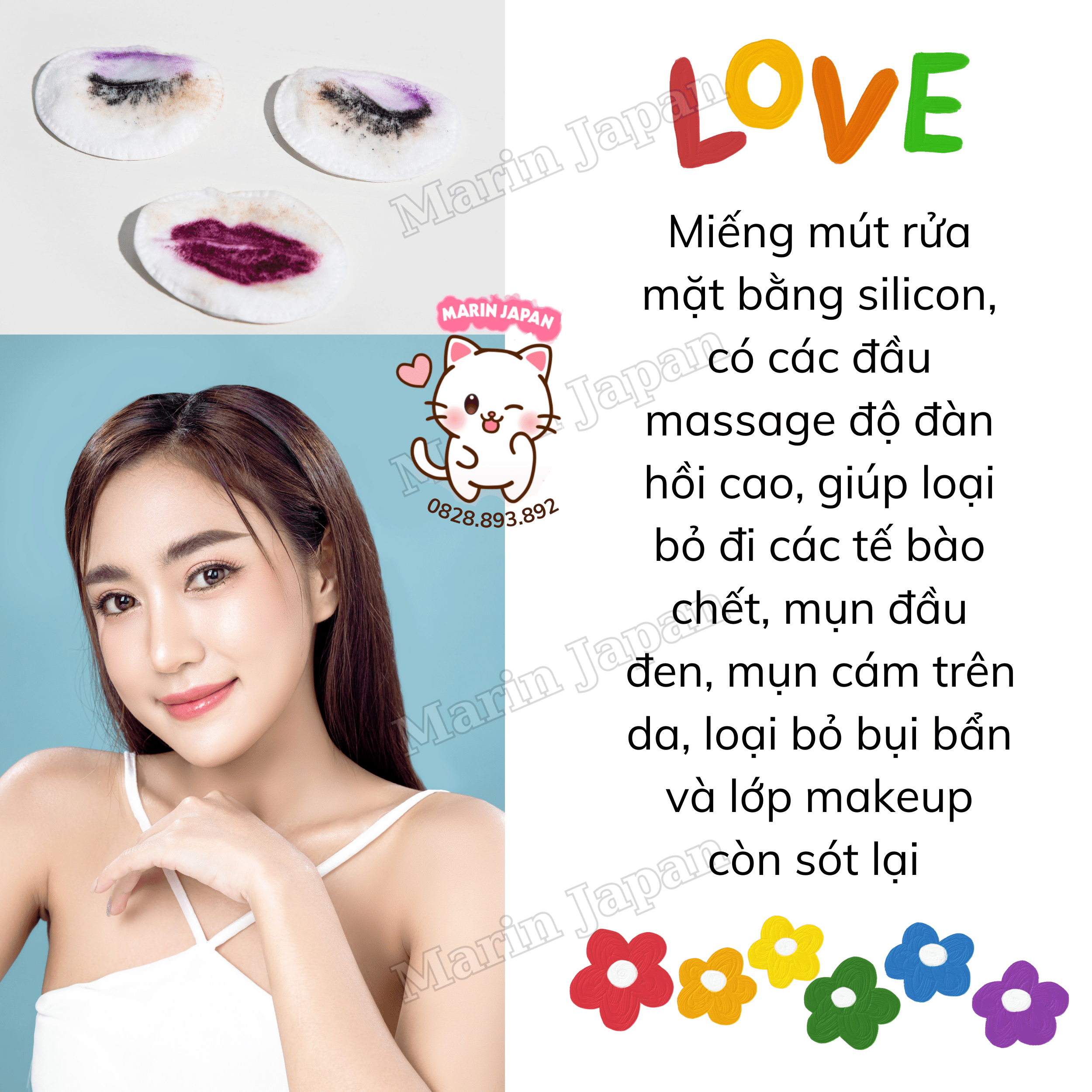 Cọ Rửa Mặt Silicon Mềm Loven Make Cleansing Pad Nhật Bản
