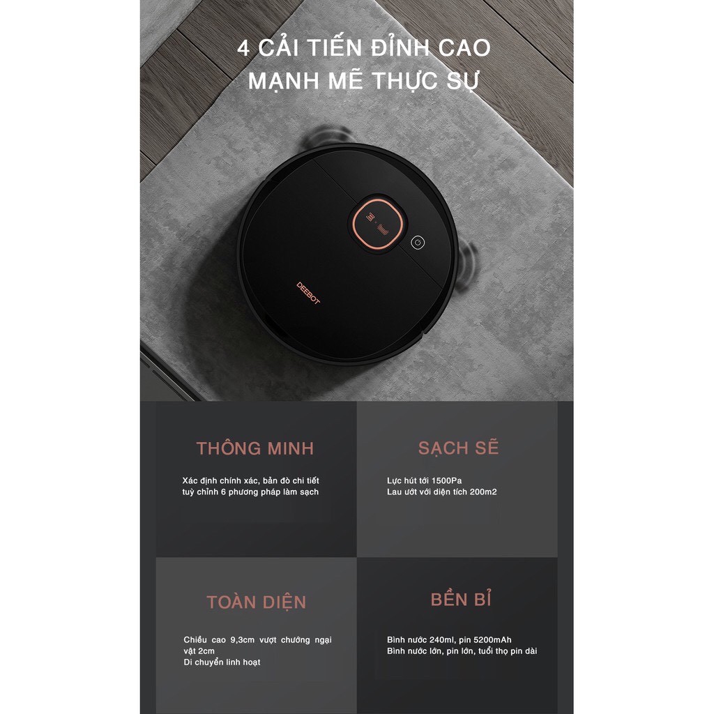 Robot hút bụi lau nhà Deebot Ecovacs T5 Hero (DX96)