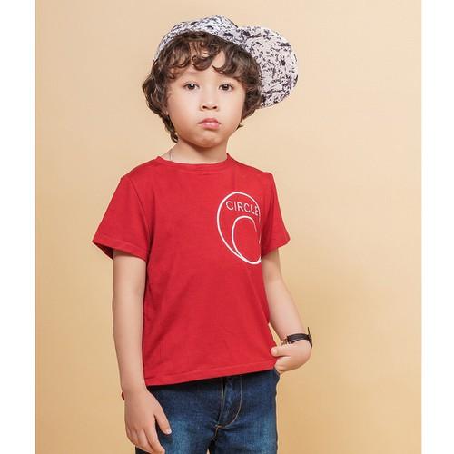 Áo thun lệch tà đỏ hình tròn BT - Lovekids