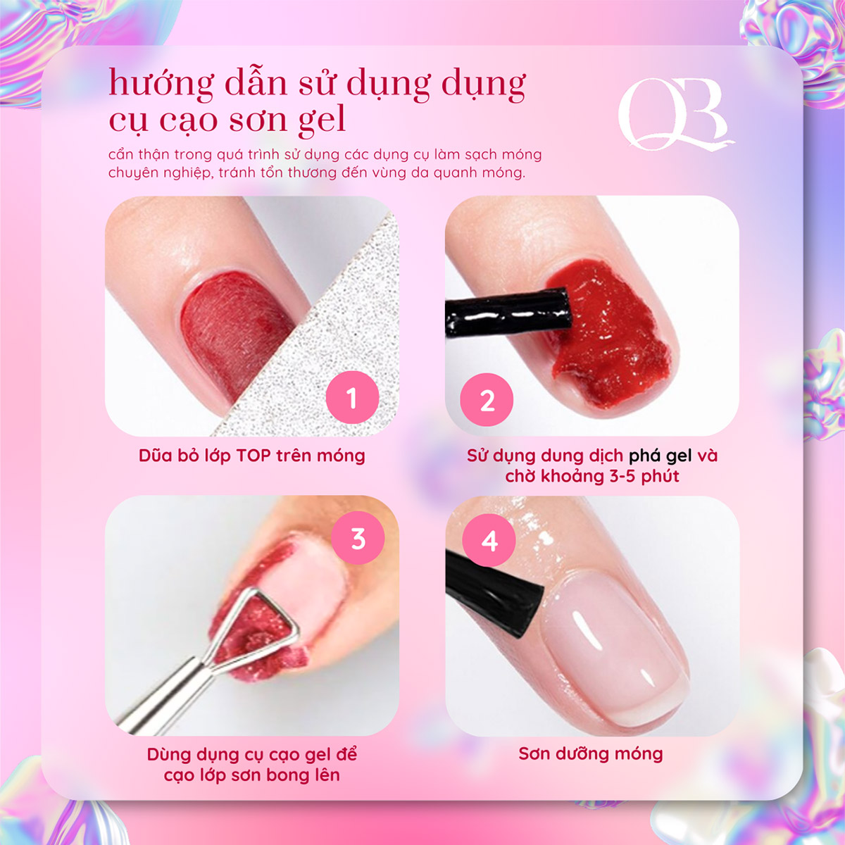 [HCM]Bộ dụng cụ đẩy da lấy khóe móng 4 cây
