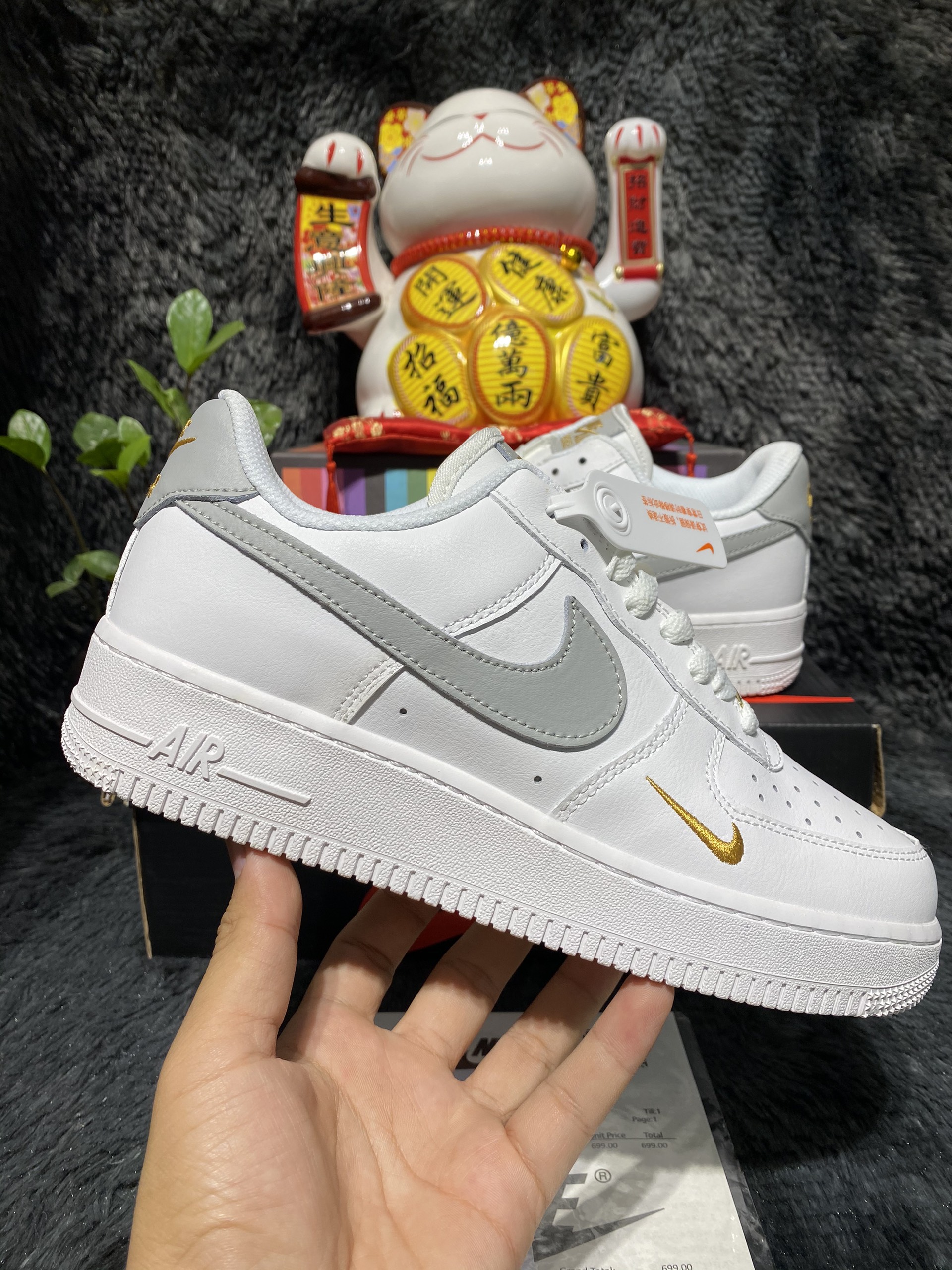 [Fullbox+bill] Giày Sneaker  nam AF1 Trắng xám hàng SC full box