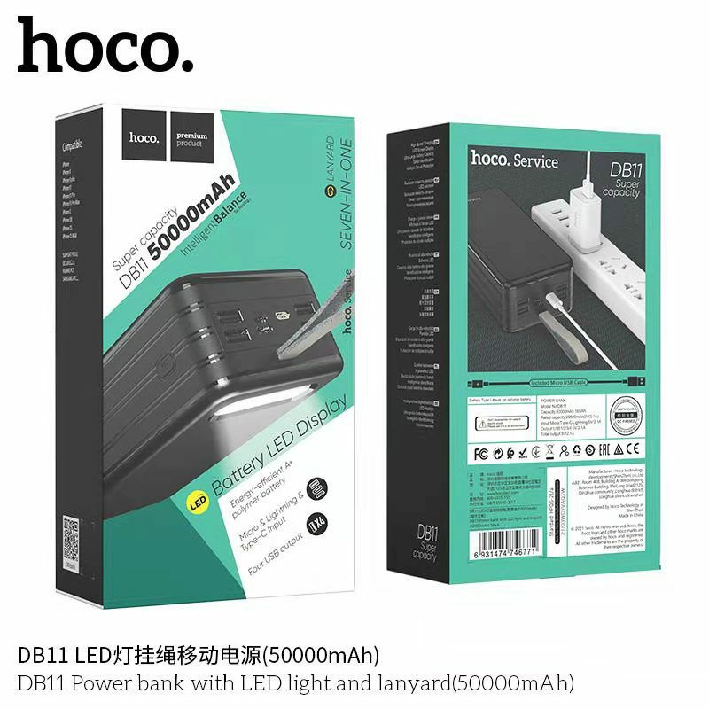 BÁO GIÁ PIN LAPTOP SẠC BAO LÂU THÌ ĐẦY | Shopee Lazada Sendo Tiki mới nhất 60 Pin Sạc Dự Phòng Hoco DB11, Pin sạc dự phòng dung lượng cao 50000mAh đảm bảo năng lượng bền vững cho Điện thoại, Máy tính, Laptop của bạn