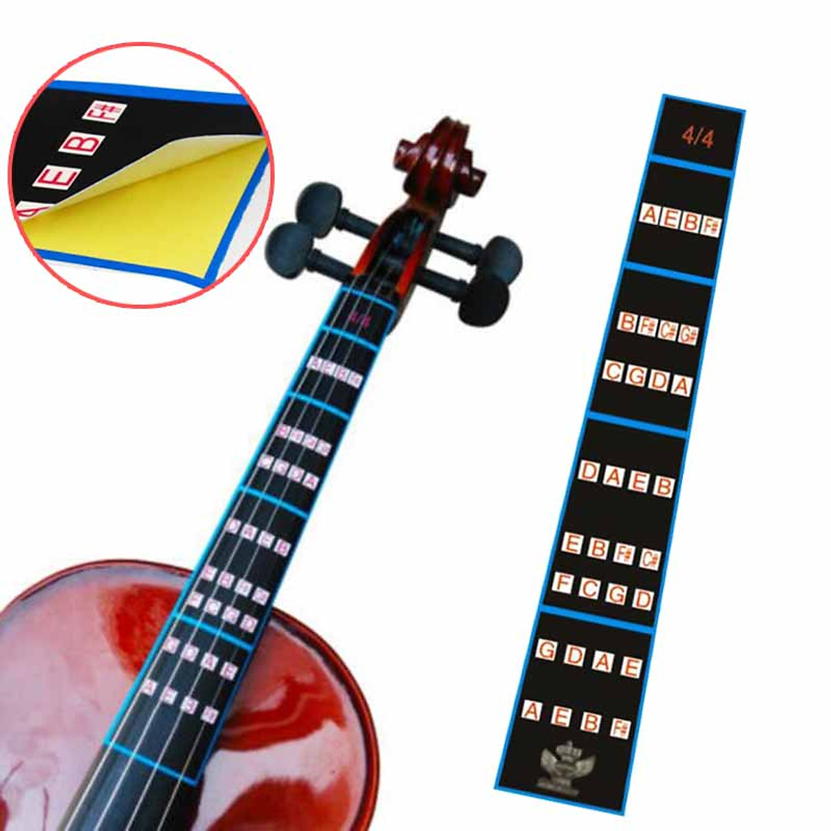 Miếng dán đánh dấu vị trí nốt nhạc Violin - Phím đàn Violin cho người mới bắt đầu