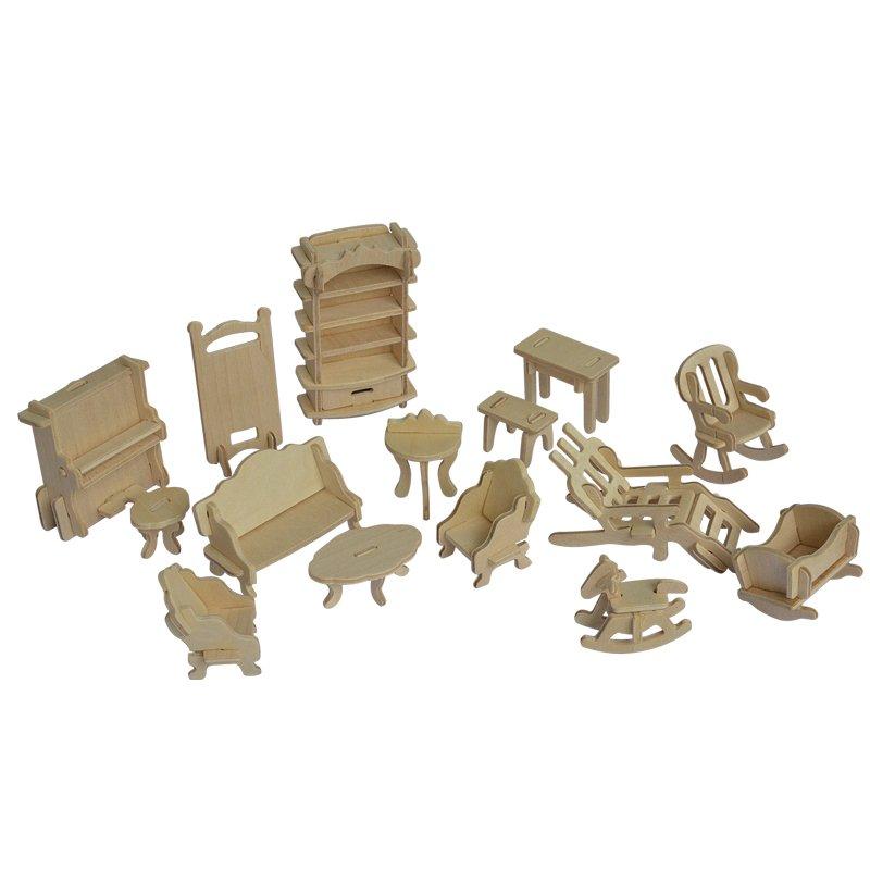 Wooden House Model Assembly Toy Set