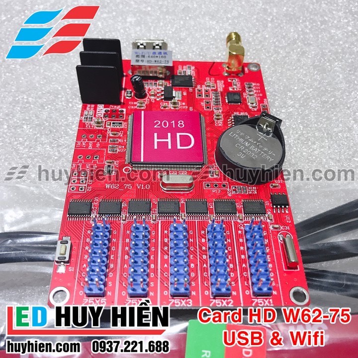 Card HD W62-75 (USB WIFI) dùng cho 5 tầng module led fullcolor