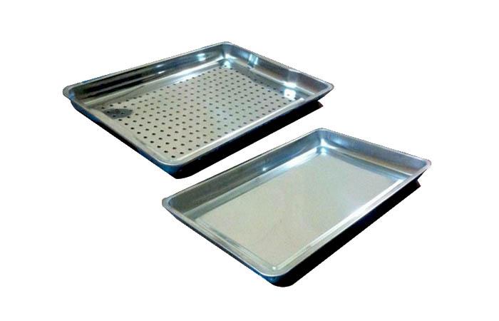 Khay cơm phẳng inox có lổ kích thước 40x60cm