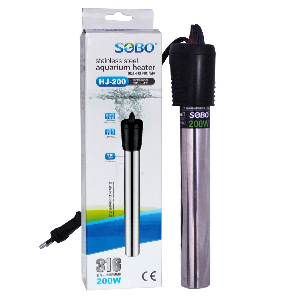 Sưởi sobo vỏ inox hj-200 - sưởi ấm an toàn cho hồ bể cá
