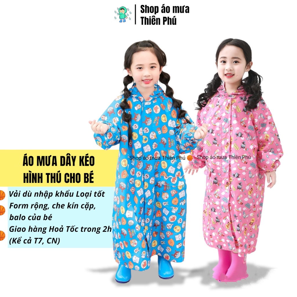 Iqangel ao mua cho trẻ em áo mưa trẻ em 3d trong suốt vành mũ có vị trí cặp sách ao mua cho trẻ em