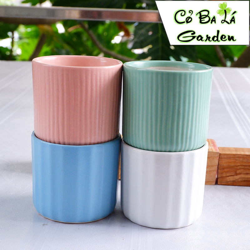 chậu sứ bát tràng hình trụ