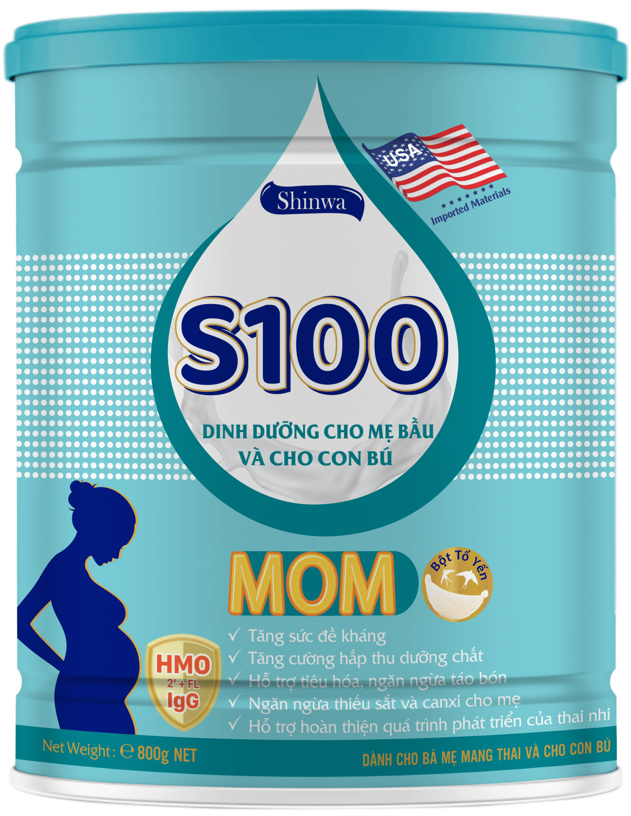 Sữa bột S100 Mom 800g Dinh dưỡng cho bà mẹ mang thai và cho con bú