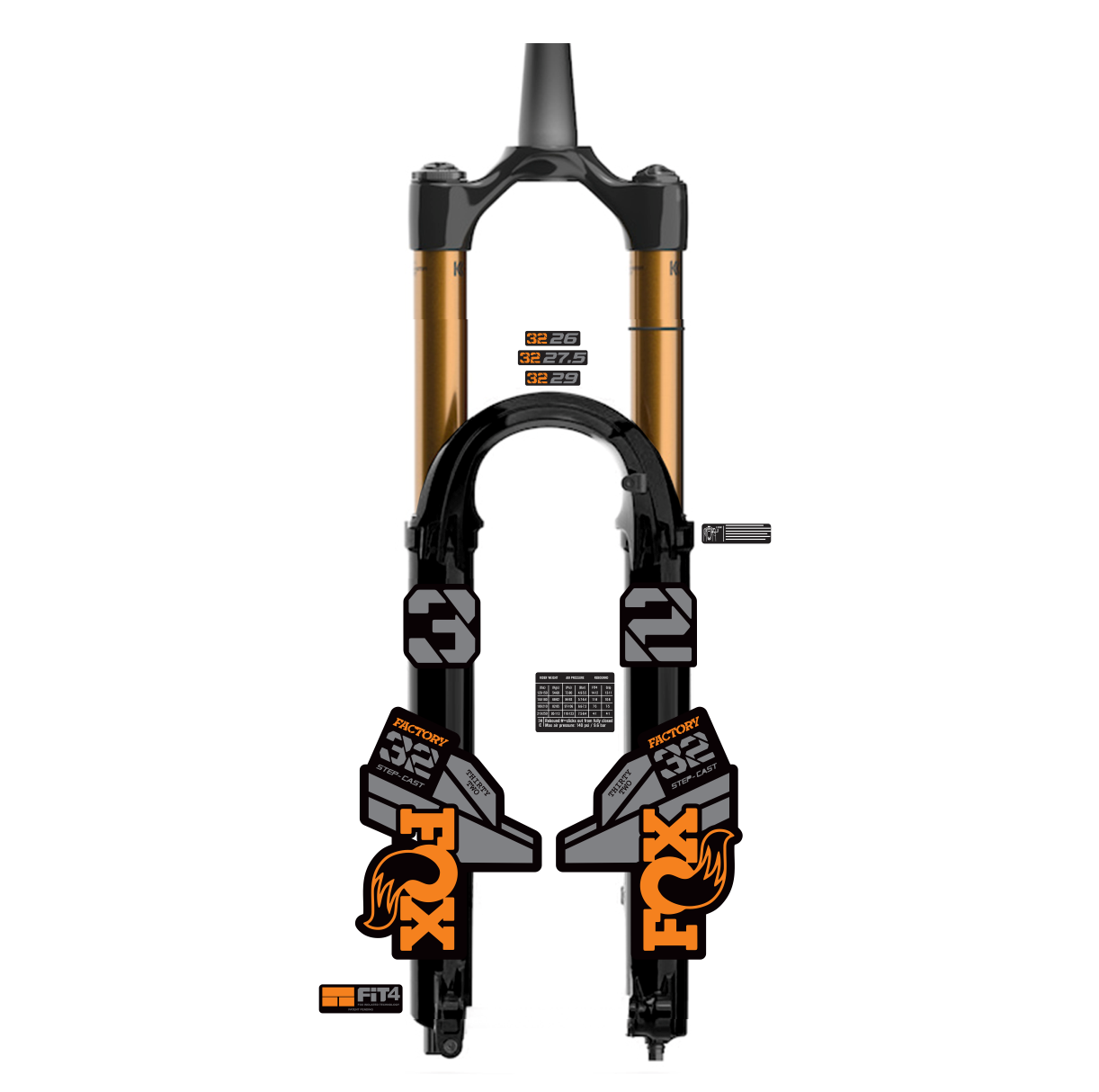 tem decal dán phuộc xe đạp địa hình Fox kashima 32 2021 | cheetahdecals.com
