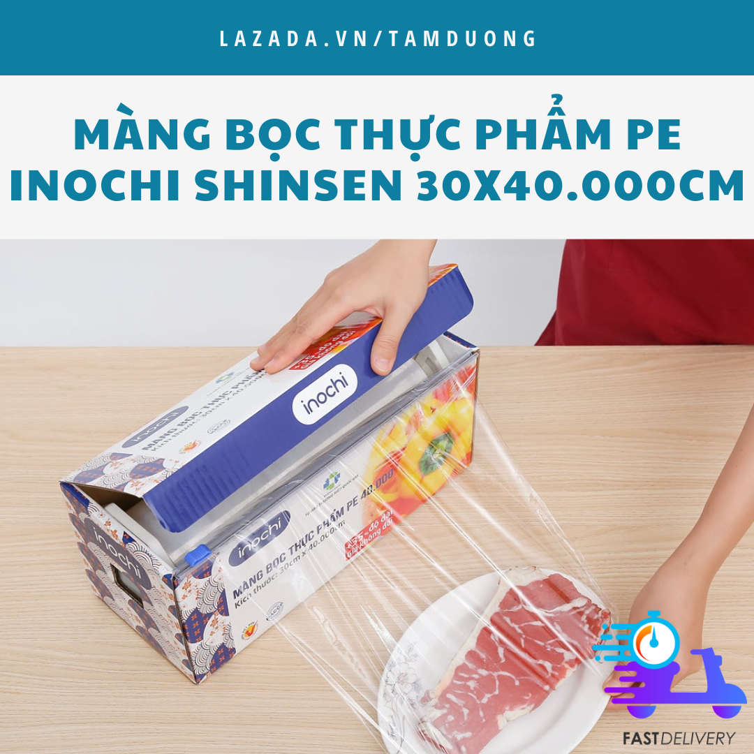 Màng bọc thực phẩm PE Inochi 30x40.000cm [HCM-Giao hoả tốc 2h]