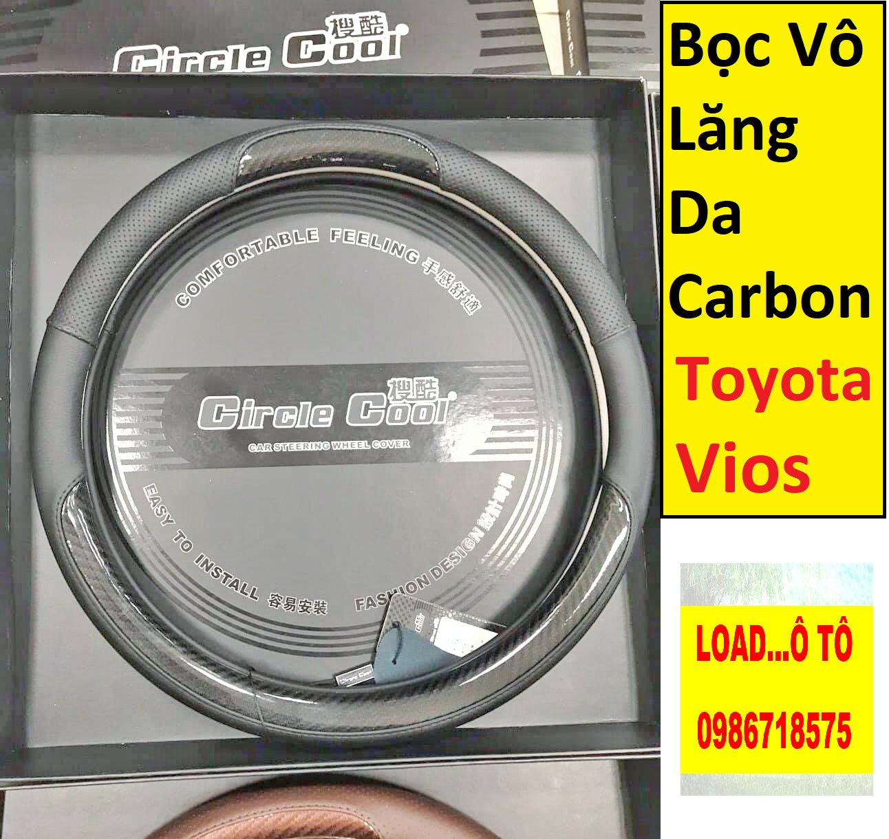 Bọc Vô Lăng Toyota Vios Vân Carbon cao Cấp